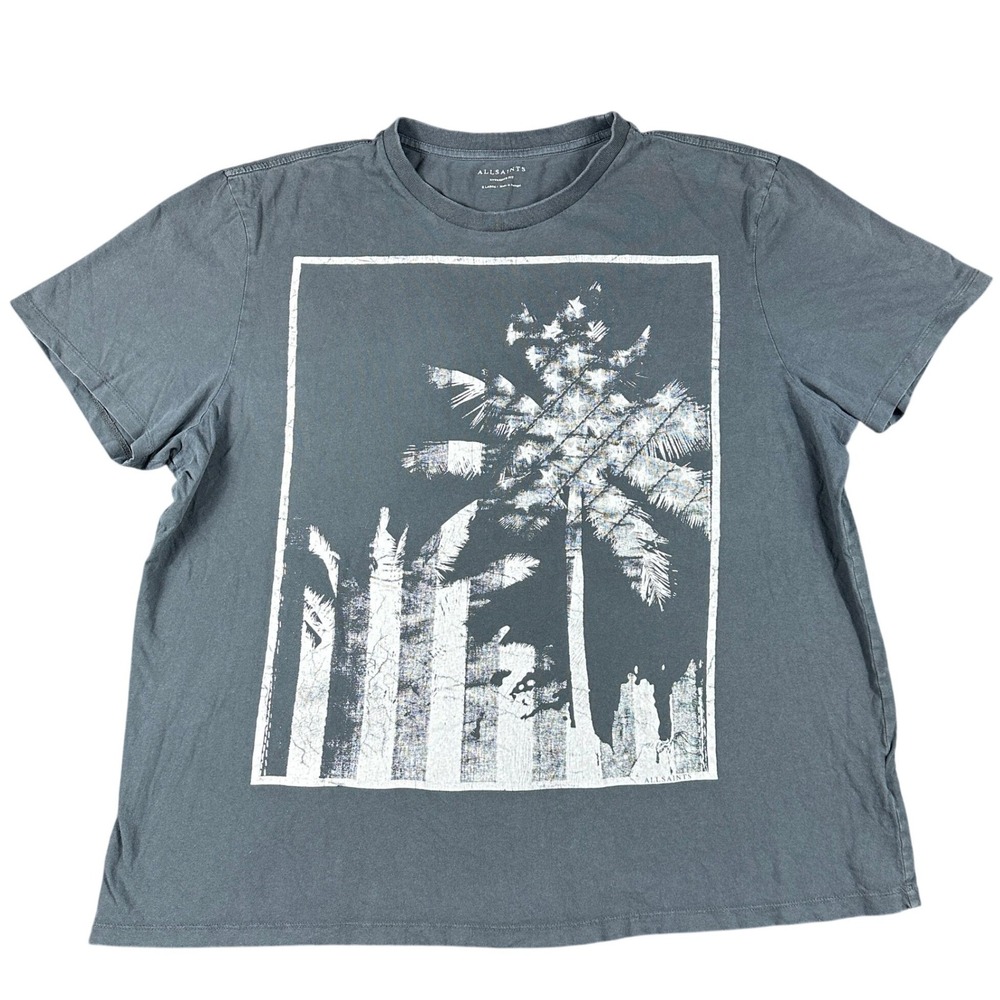AllSaints Twilight N Stars Graphic Tee Oversized Faded Grey MG060Q XL